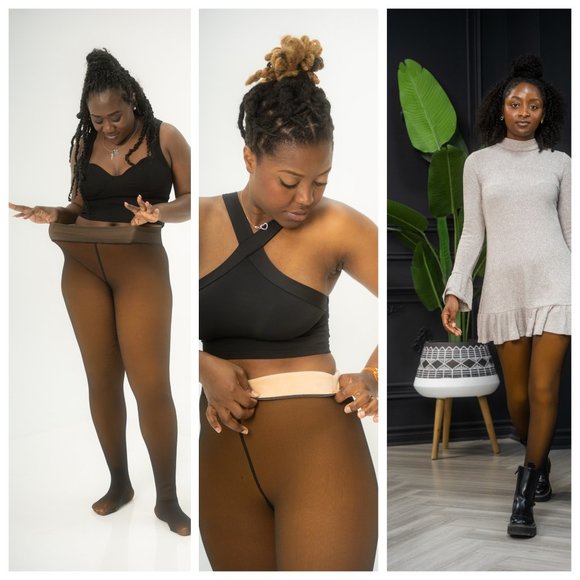 FLEECE TIGHT BLACK/COFFEE - Picture 1 of 6